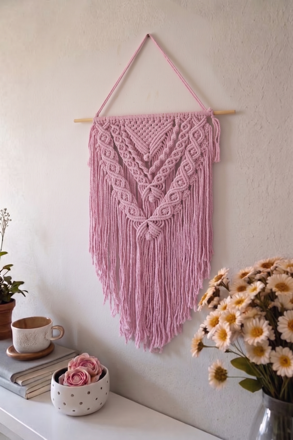 Lilac Macrame Wall Hanging | Handwoven Boho Wall Tapestry