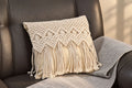 Scalloped Macramé Tassel Cushion Cover