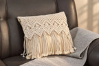 Scalloped Macramé Tassel Cushion Cover