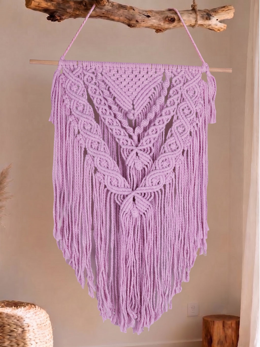 Lilac Macrame Wall Hanging | Handwoven Boho Wall Tapestry
