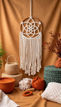Macrame Dreamcatcher Wall Hanging | Floral Mandala Hoop Decor