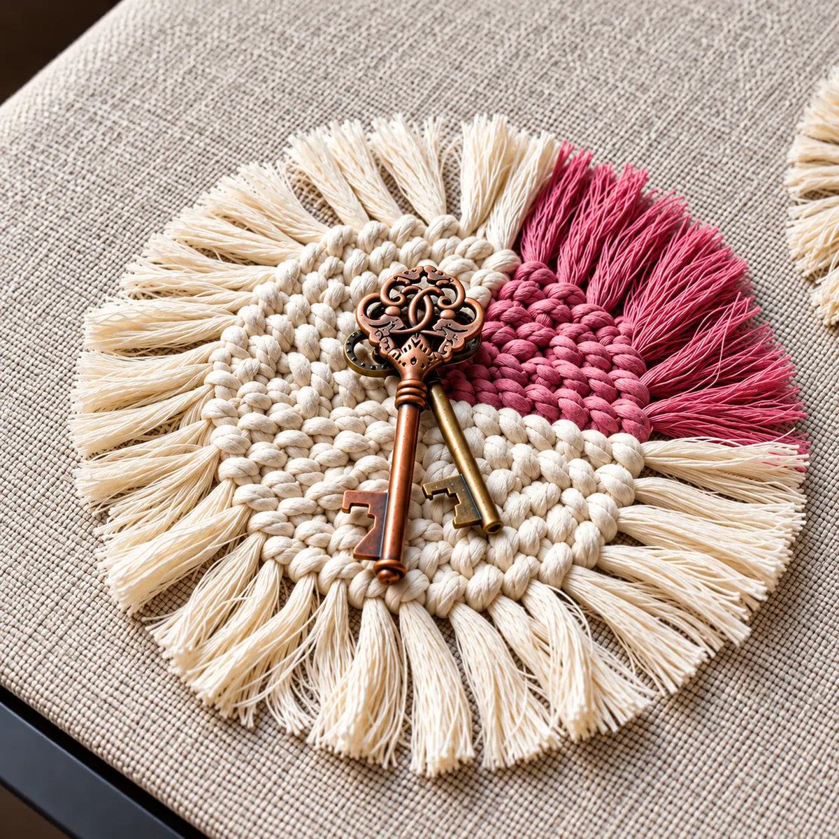Handwoven Macramé Coasters – Set of 4